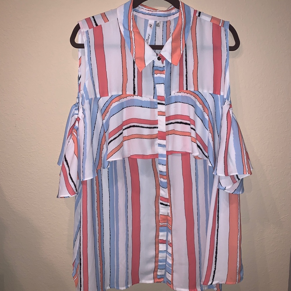 NY COLLECTION stripped blouse